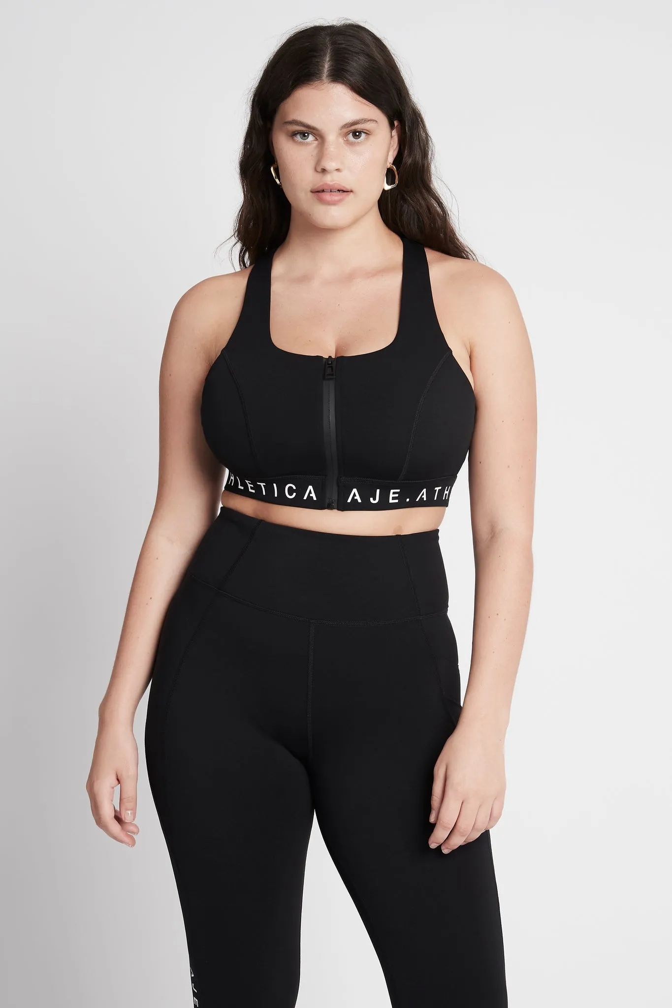 Zip Front Logotape Sports Bra 319